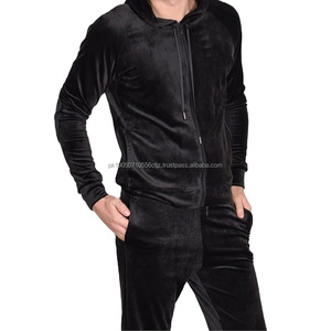 Dernier modèle de sweat-shirt d'hiver 2 pièces pour hommes Vente en gros velours uni Vêtements de jogging Costume de survêtement surdimensionné de luxe Logo de l'automne - Product Image 1