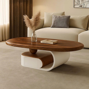 Table basse en bois massif en gros, table d'appoint moderne, décoration de salon, table sculpturale, matériau en bois massif, décoration de la maison, meubles - Product Image 5