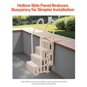 Escalera para Piscina de 4 Peldaños, Antideslizante, Resistente, con Barandillas Dobles, Capacidad de Carga Máxima de 400 Libras, para Piscinas de 48-54 Pulgadas - Product Image 3