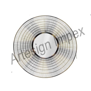 Miroir mural cadre en métal artisanat rustique forme ronde miroir décoratif pour chambre salon couloir décoration de la maison miroir - Product Image 1