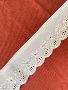 Dentelle blanche brodée à motif floral 100 % coton, écologique, avec nœud et bordure en dentelle, 7 cm, style rétro, pour sacs – Meilleure vente - Product Image 2