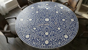 ILAHI's Bone Inlay <b>Table</b> Modern Design Agate Detailing <b>Storage</b> Portable Home Furniture - Product Image 3