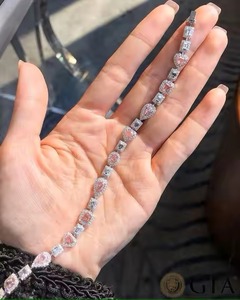 Pulsera Hecha a Mano de las Siete Maravillas, Cadena de Oro Blanco de 18k, Pulsera de Moissanita, Brazalete de Diamantes, Regalo para - Product Image 2