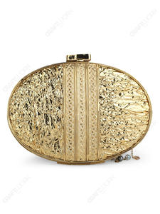 กระเป๋าคลัทช์ทรงวงรีเปลือกหอยเป๋าฮื้อสุดหรู พร้อมกรอบแกะสลักสีทอง ประดับอัญมณี และสายโซ่ห้อย สำหรับการส่งออกแบบ OEM - Product Image 4