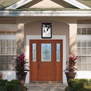 Lampada da Soffitto Nera Antiruggine Impermeabile per Esterni, Lanterna Sospesa per Portico, Stile Rustico per Esterni - Product Image 4