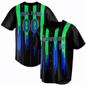 Baseball Jersey Unisex Black Red Flame Design Heat-Transfer Printed Breathable 100% Polyester Anti-Bacterial Customized Team - Product Image 5