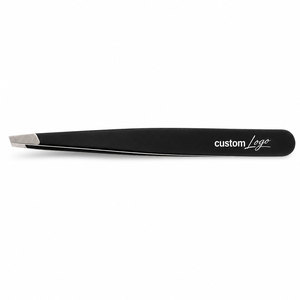 Pince à épiler professionnelle à pointe inclinée en acier inoxydable, outil de beauté de précision pour l'épilation des sourcils, avec logo personnalisé, vente en gros OEM - Product Image 3