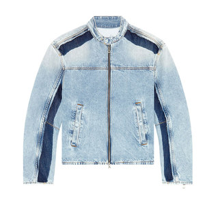 New Design Custom Hooded Denim Jacket for Men 100% Cotton Winter Windbreaker with <b>Back</b> Printing OEM Service - Product Image 1