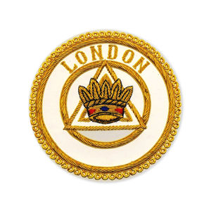 Badge de tablier brodé à la main, nouveau design personnalisé, Régalia maçonnique, Badges en gros, London Grand Chapter - Product Image 5