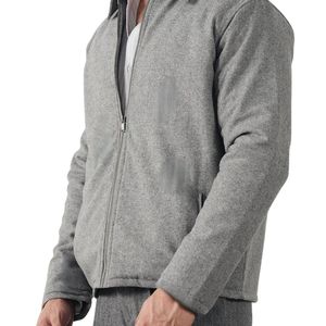 Chaqueta de punto gris para hombre con cremallera, cuello alto, cárdigan informal con bolsillos laterales, ligera, moderna, para uso diario, fabricante. - Product Image 6