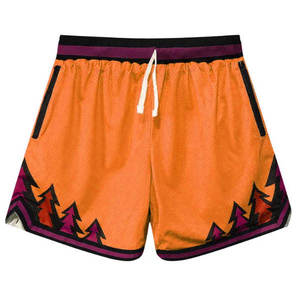 Shorts de bain extensibles de qualité supérieure pour hommes, shorts de plage à taille élastiquée avec cordon de serrage, design graphique personnalisé, doublure en maille - Product Image 6