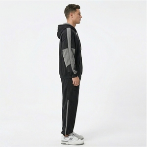 Custom Men’s <b>Oversized</b> Geometric Tracksuit | Drop Shoulder Tech-Style Hoodie & <b>Jogger</b> Set - Product Image 3