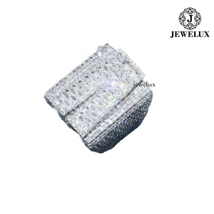 High Demand Women's 925 <b>Silver</b> <b>Emerald</b> Cut Cocktail <b>Ring</b> Rhodium Plated Luxury Geometric Design Pave Setting Engagement <b>Ring</b> - Product Image 4