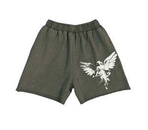 Conjunto de Pantalones Cortos y Camiseta para Hombre, Lavado Ácido, de Alta Calidad, con Logotipo Personalizado, Nuevo Diseño, Casual, Invierno, Dos Piezas, Color Sólido, Fabricación Propia - Product Image 3