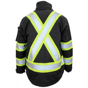 High Visibility Waterproof CE Certified Men's Winter Safety <b>Jacket</b> with Reflective Tape and Hood for Construction <b>Workers</b> - Product Image 4