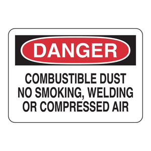 Panneau d'avertissement de poussière inflammable Brady - PVC imprimé UV pour la sécurité industrielle et en entrepôt - Product Image 3