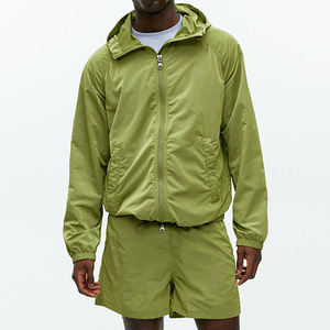 Custom Two Piece Waterproof Windproof Front Customized Color Windbreaker Regular Jacket Set <b>Zip</b> Nylon Polyester Streetwear - Product Image 1