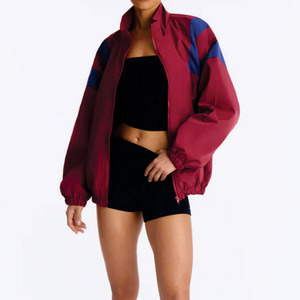 Women Nylon Lightweight Zip Up Windbreaker <b>Jacket</b> Sporty Custom Panel Design OEM Activewear Outerwear Bulk Supplier Manufacture - Product Image 4