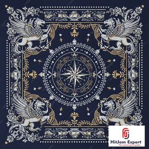 Collection en gros de foulards carrés à col carré, doux au toucher de soie, avec motifs imprimés personnalisés de pointe, utilisables comme foulards de tête, hijabs et châles de mode - Product Image 2