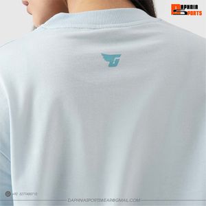 T-shirt graphique unisexe tendance, bleu clair, imprimé vintage 96, streetwear décontracté, manches courtes, pour unisexe - Product Image 3