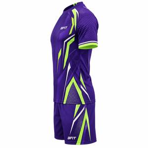Ensemble d'uniformes de football unisexes haute performance avec maillot géométrique, short assorti et kit de tenue d'équipe athlétique 100 % polyester à séchage rapide - Product Image 5
