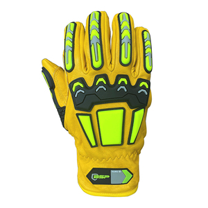Gants de sécurité anti-choc BSP jaunes, texture lisse, poignet élastique, résistance à la chaleur, antidérapants, 7 oz - Product Image 5