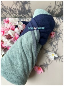 Serviette de bain en coton jacquard antimicrobien avec motif uni - Product Image 2