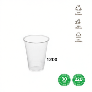 Gobelet jetable en plastique à usage unique 30 UDS 220cc - Product Image 3