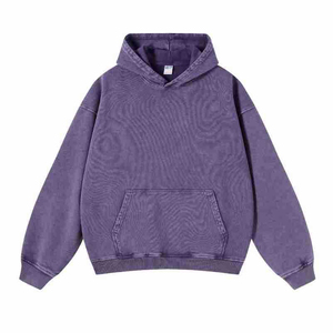 Sudadera con Capucha para Hombre con Efecto Ácido – Algodón Vintage Desgastado, Forro Polar, Estilo Oversize, Streetwear, Gruesa, con Bolsillo Canguro - Product Image 2