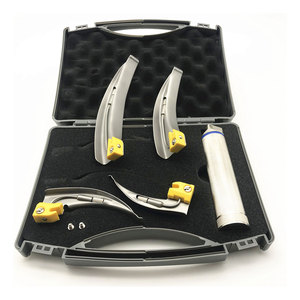 Ensemble d'instruments de laryngoscope en acier inoxydable de qualité supérieure à 4 lames pour usage professionnel en ORL hospitalier, chirurgical complet - Product Image 5