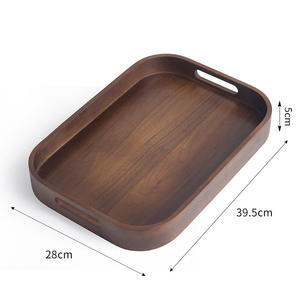 Bandeja Rectangular de Madera Marrón para Té, Bandeja de Bambú Rectangular para Guardar Objetos, Ideal para la Hora del Té - Product Image 2