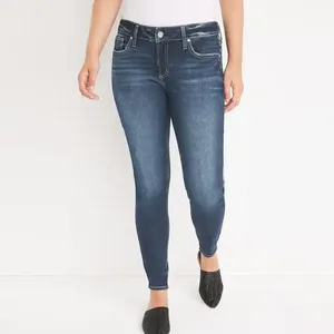 New Best Design Plus Size Women Mid Waist Casual Breathable Denim <b>Jeans</b> - Product Image 1