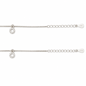 925 Sterling Silver Dangle Cubic Zirconia <b>Anklet</b> for Women High Polish Minimalist Chain Design Daily Wear Beach Party - Product Image 4