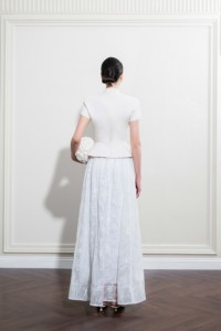 Blusas y Camisas de Alta Costura ODM para Mujer, Elegante Blusa EVELINA con Peplum, Manga Corta, Blusa Vietnamita para Mujer, Primavera/Verano - Product Image 4