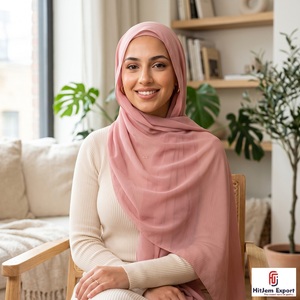 Custom Chiffon Hijab Scarf Fashion <b>Head</b> <b>Wrap</b> Shawl <b>Silk</b> Feel Fabric OEM ODM Customized Manufacturing Supplier - Product Image 1