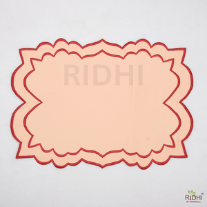 Eco Friendly White Cotton Reversible <b>Rectangle</b> Table Mat Set Modern Red Embroidery Dining <b>Placemat</b> Washable Home Decor Gift - Product Image 1