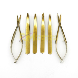 Ensemble de pinces à sourcils RMI Custom Gold Plasma, pointe fine, pinces à sourcils et étui magnétique et pochette en cuir - Product Image 4