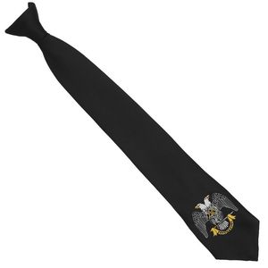 Corbata Clásica Azul Marino de Seda con Patrón de Corona Dorada Estampada en Satén para Servicios Empresariales y Ropa Formal de Negocios - Product Image 3