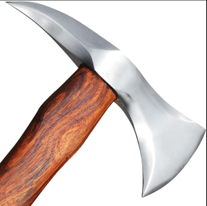 Hache de style viking avec manche en bois sculpté et lame en acier, qualité industrielle, pour survie, personnalisable ODM/OEM - Product Image 1