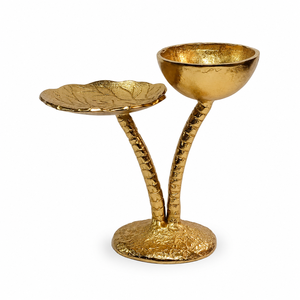 Bandeja de Servir de Metal Dorado con 2 Recipientes y Asa Decorativa para Frutos Secos, Bocadillos y Decoración - Product Image 3