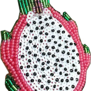 Customized Elegant Seed Beaded Embroidery Bag Charms Fashion Accessory with Cartoon Style Woven Technique - Product Image 1