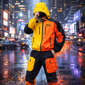 Trendy Custom Color Changing Fashion Designer Thermochromic Streetwear Water Reactive Windbreaker Waterproof Rain <b>jacket</b> for <b>men</b> - Product Image 1