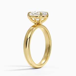 Luxury Perfect Solitaire <b>Ring</b> <b>Crafted</b> in Genuine 14K Yellow Gold - Product Image 2