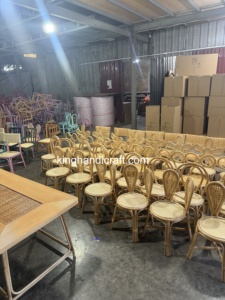 Silla Infantil Moderna de Ratán Natural para Alquiler, Decoración de Eventos de Hotel y Fiestas de Cumpleaños, Muebles Hechos a Mano, Proveedor OEM ODM - Product Image 1