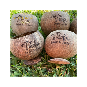 High Quality Handmade <b>Coconut</b> Bowls & <b>Cups</b> with Aloha Design Eco-Friendly Durable Minimalist Style Wedding Gifting Serving Set - Product Image 1