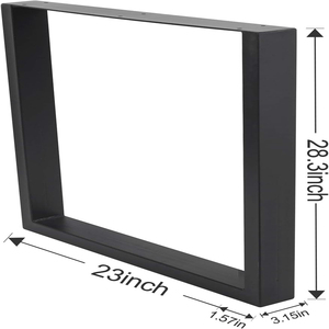 Ensemble de 2 pieds de table à manger en métal de forme carrée, 28 x 23 pouces, capacité de charge de 2204 livres, couleur noire, pieds de meubles DIY, EDPTBL006 - Product Image 4