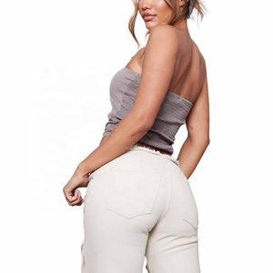 Ensemble de maillot de bain trois pièces à carreaux pour filles, style plage et surf, écologique, anti-UV, avec haut bandeau et haut à col halter - Product Image 5