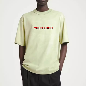 <b>Men's</b> Light <b>Green</b> Oversized <b>T</b> <b>Shirt</b> Drop Shoulder O Neck Lightweight Streetwear Casual Hip Hop Custom Screen Print Tee - Product Image 4