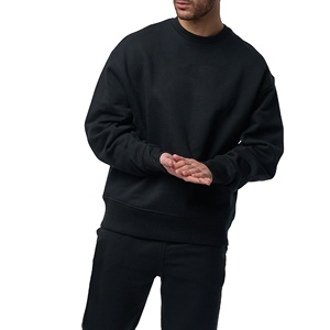 เสื้อสเวตเชิ้ตคอกลมทรงโอเวอร์ไซส์สำหรับผู้ชาย ผ้าฝ้าย 100% หนานุ่ม สำหรับฤดูใบไม้ร่วง ดีไซน์เรียบง่าย ปักลายเทคนิคพิเศษ ขายส่ง - Product Image 2