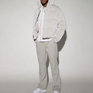 Blouson matelassé unisexe de haute qualité, style décontracté, brillant, col montant, à capuche, vente en gros, blousons gonflés personnalisés, toutes tailles - Product Image 2